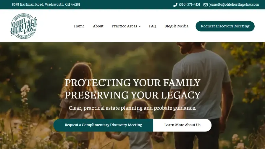 Ohio Heritage Law website homepage